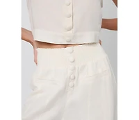 WeWoreWhat Women's Button Front Palazzo Pant