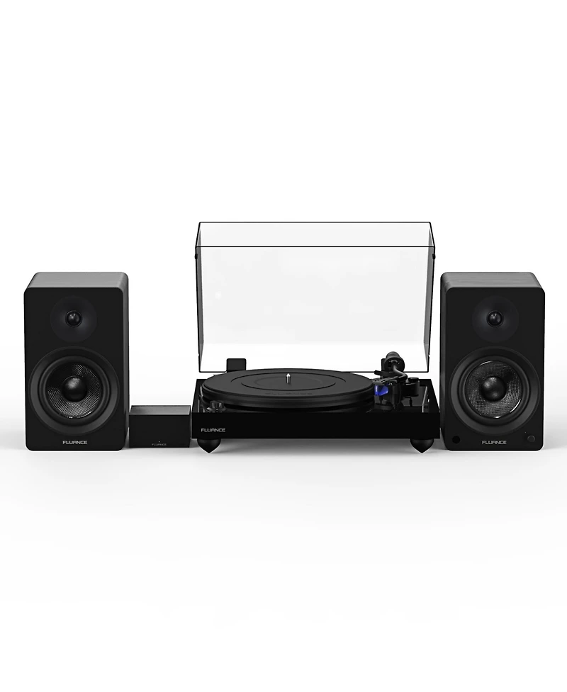 Fluance Reference RT84 High Fidelity Vinyl Turntable (Piano Black), PA10 Phono Preamp and Ai41 Powered 5" Bookshelf Speakers (Black Ash), Ortofon