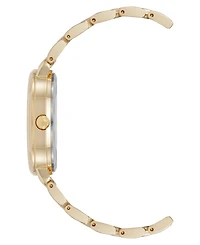 Anne Klein Women's Quartz Round Roman Numeral Gold-Tone Metal Alloy and Black Dial Watch, 32mm