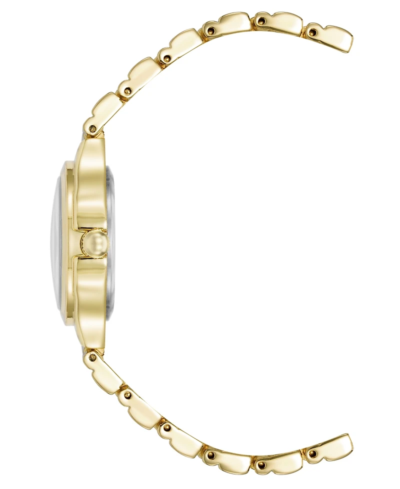 Anne Klein Women's Quartz Cultivated Gold-Tone Metal Alloy and Pink Dial Watch, 30mm