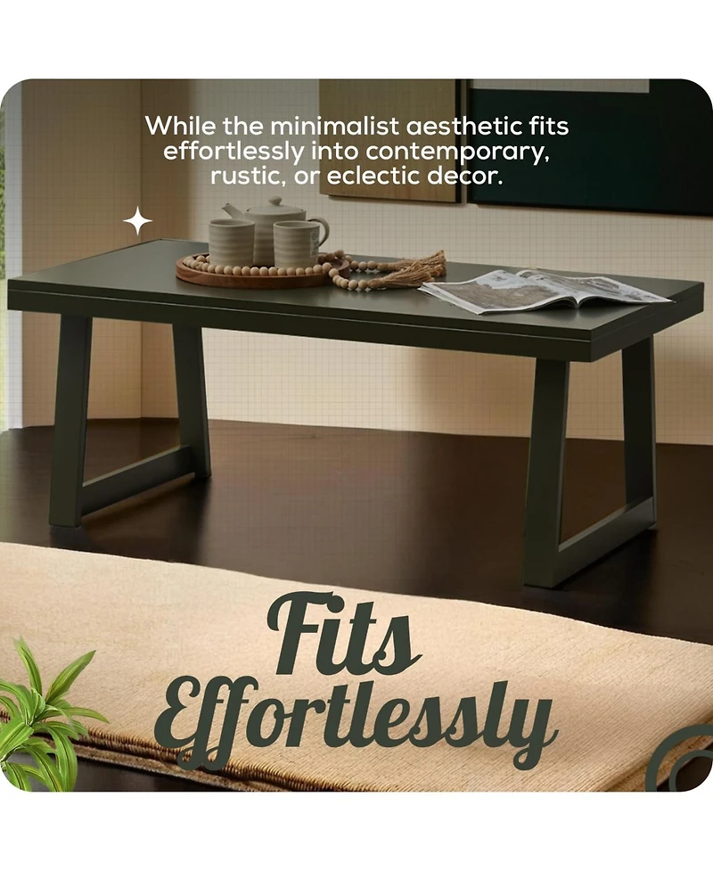 Kings Brand Furniture Charlie Rectangular Coffee Table, Center Cocktail Tea Table for Living Room