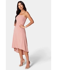 Bebe Women's Strapless Midi Glit Knit Dress