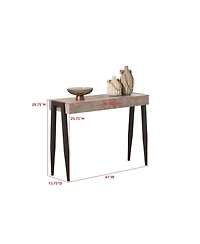 Kings Brand Furniture Camden Marble-Style Console Sofa Entryway Table for Hallway, Living Room, Foyer, Black/Gray