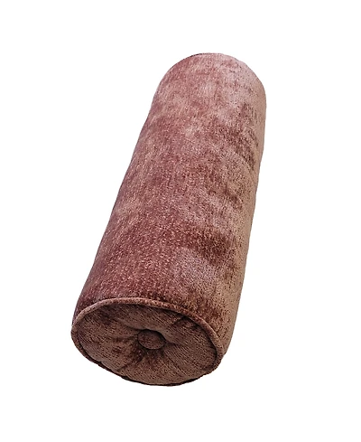 Edie@Home Delmonico Chenille Lumbar Neck Roll Decorative Pillow, 8" x 24"