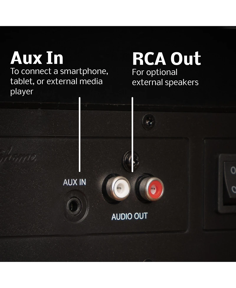 Electrohome Kingston 7-in-1 Vintage Vinyl Record Player Stereo System with 3-Speed Turntable, Bluetooth, Am/Fm Radio, Cd, Aux In, Rca/Headphone Out