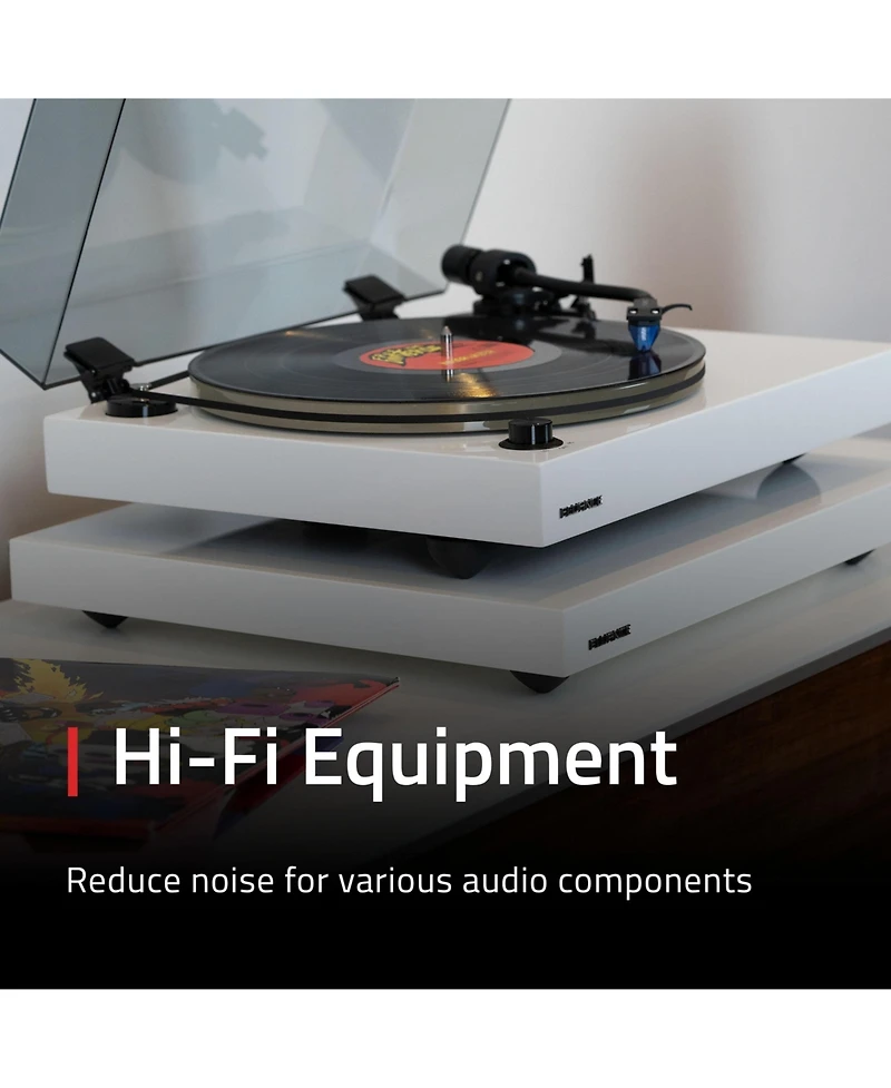 Fluance Turntable Isolation Base Anti-Vibration Wood Platform And HiFi Vinyl Record Weight Stabilizer - Natural Walnut