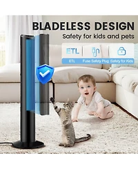 Ltmate Global Inc. Tower Fan Oscillating with Remote Control, 75° 3 Speeds & 2 Modes, 15H Timer Floor Fan with Led Display, 40”Portable Fl