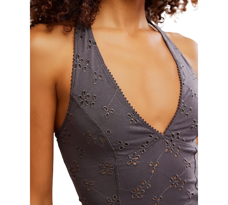 Free People Women's Full Bloom Eyelet Halter Top