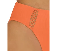 Becca Women's Modern Edge Rib High-Waist Bikini Bottoms