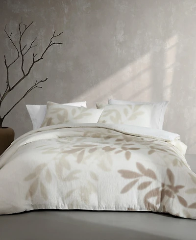 Closeout! Calvin Klein Shadow Branches Melange Gauze 3-Pc. Duvet Cover Set, Queen