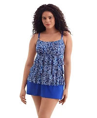 Longitude by Mimi Flamingo Fine China Faux Ruffle Skirtini Swimsuit