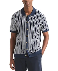 Nautica Men's Classic-Fit Stripe Sweater-Knit Polo Shirt