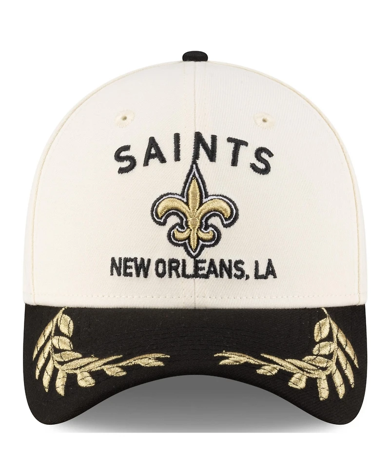 New Era Men's Cream/Black Orleans Saints 2025 Nfl Draft 39THIRTY Flex Hat