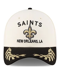 New Era Men's Cream/Black Orleans Saints 2025 Nfl Draft 39THIRTY Flex Hat