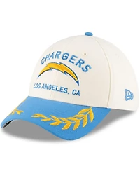 New Era Men's Cream/Powder Blue Los Angeles Chargers 2025 Nfl Draft 39THIRTY Flex Hat