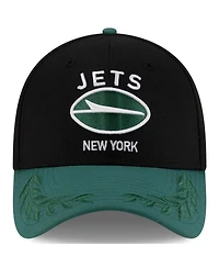 New Era Men's Black/Green York Jets 2025 Nfl Draft 39THIRTY Flex Hat
