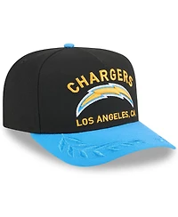 New Era Men's Black/Powder Blue Los Angeles Chargers 2025 Nfl Draft A-Frame 9FIFTY Snapback Hat