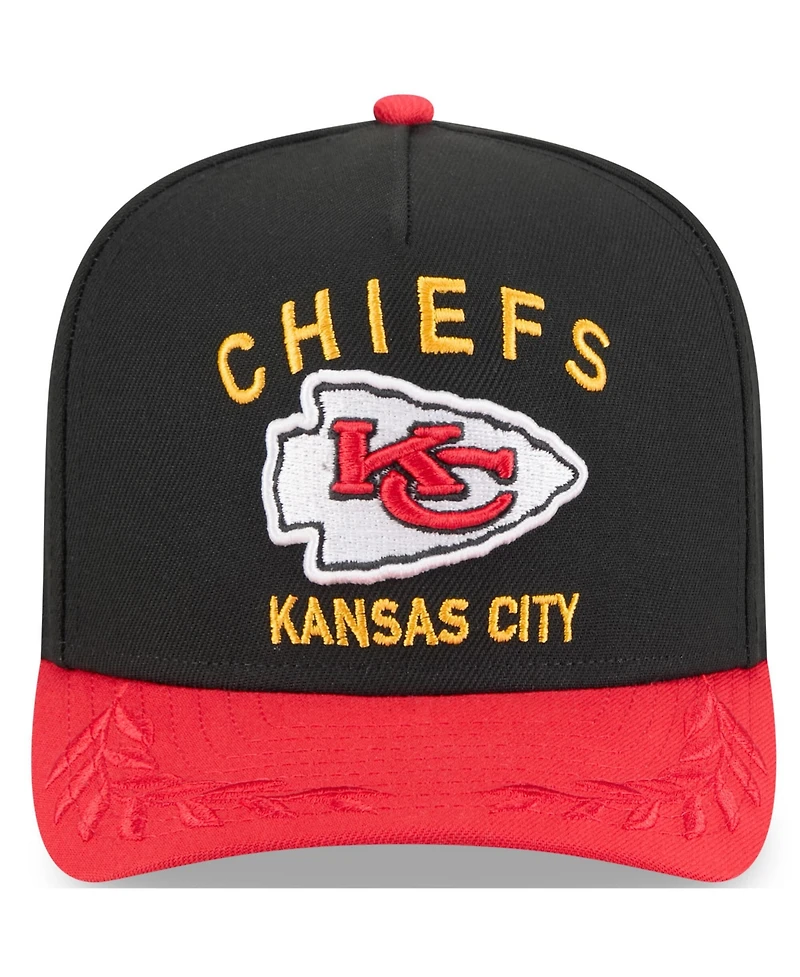 New Era Men's Black/Red Kansas City Chiefs 2025 Nfl Draft A-Frame 9FIFTY Snapback Hat