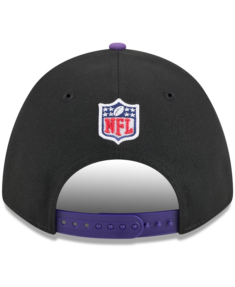 New Era Men's Black/Purple Minnesota Vikings 2025 Nfl Draft 9FORTY A-Frame M-Crown Adjustable Hat