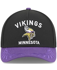 New Era Men's Black/Purple Minnesota Vikings 2025 Nfl Draft 9FORTY A-Frame M-Crown Adjustable Hat