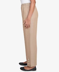 Alfred Dunner Women's Summer Solstice Relaxed Button Detail Ankle Pants