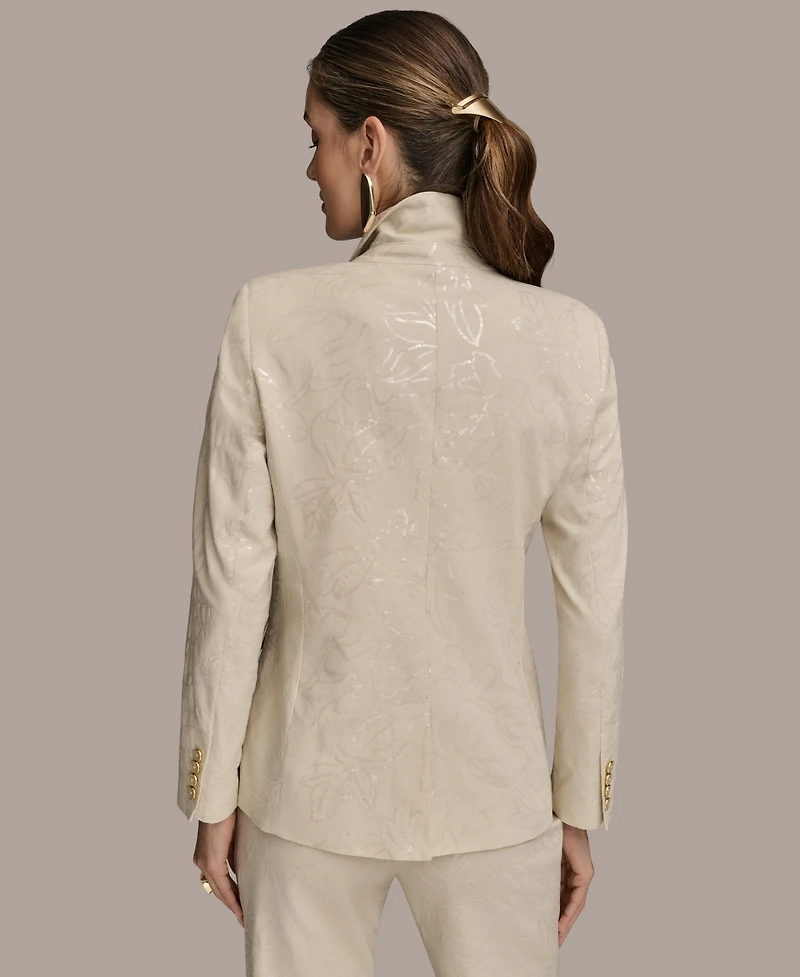Donna Karan New York Women's Sequin Embellished Linen Blend Jacket