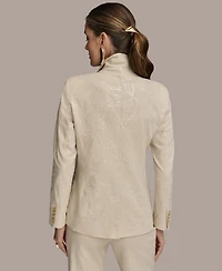 Donna Karan New York Women's Sequin Embellished Linen Blend Jacket