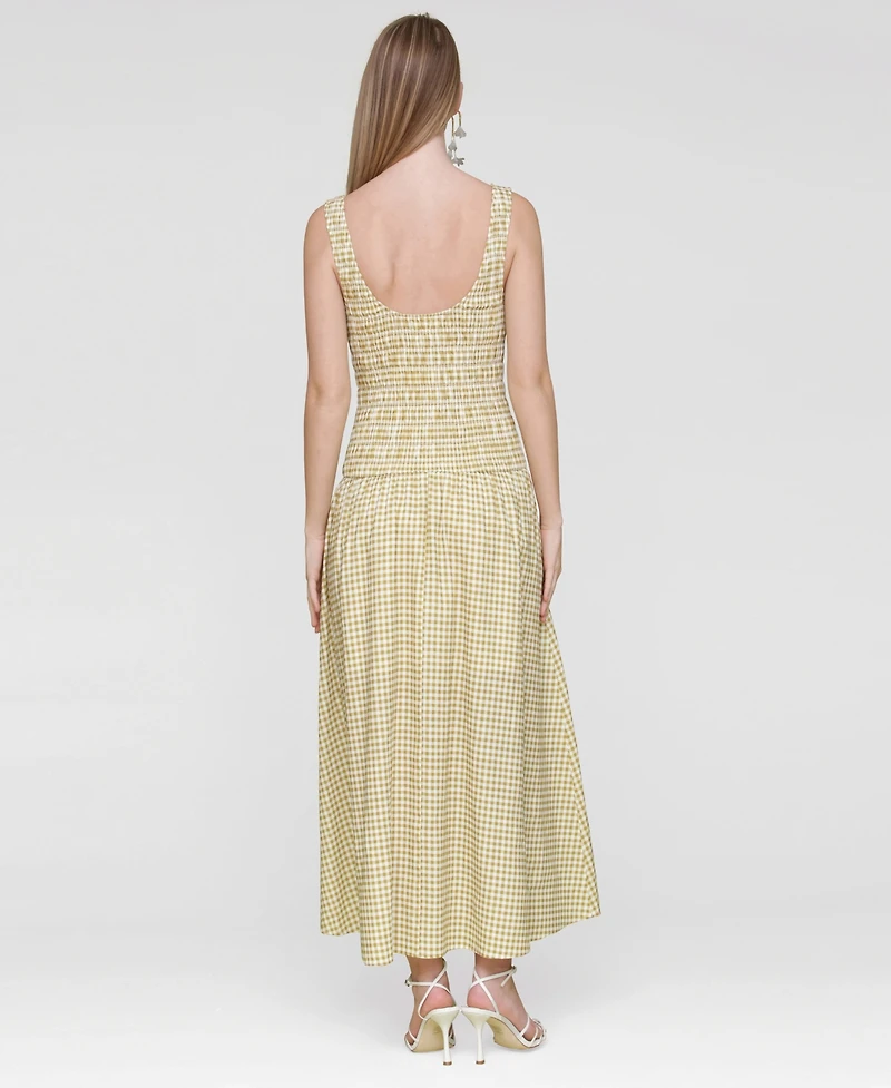 Avec Les Filles Women's Drop-Waist Smocked-Bodice Tank Maxi Dress
