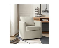 Modern Asser Slipcovered Swivel Chair