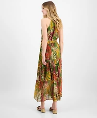 Anne Klein Women's Printed Chiffon Halter Maxi Dress