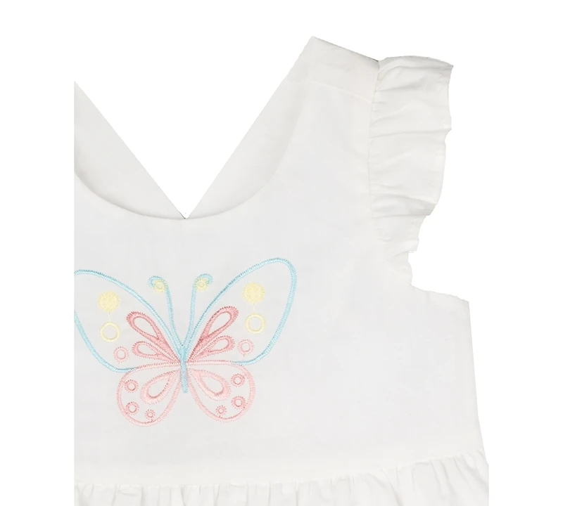 Rare Editions Baby Girls Butterfly Embroidered Dress