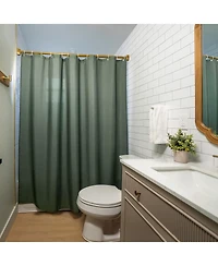 Americanflat 71x74 Solid Green Shower Curtain - Water Resistant - Polyester Fabric