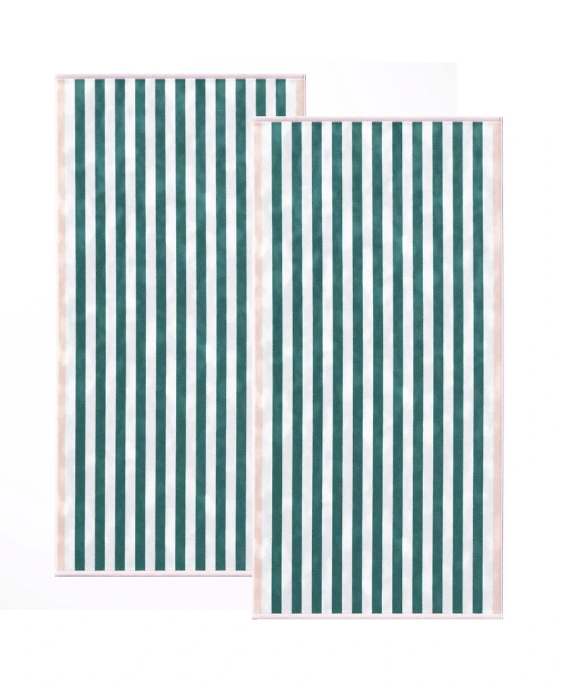 Linery & Co. Oversized Cotton Stripe Border Beach Towel