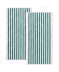 Linery & Co. Oversized Cotton Stripe Border Beach Towel