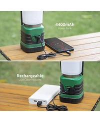 Lepro 1000LM Led Camping Lantern Rechargeable, 4400mAh Power Bank, Camping Essential with 4 Light Modes