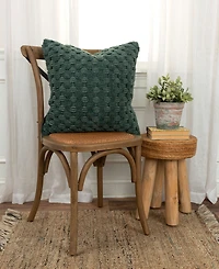 Rizzy Home Modern Industrial Geometric Woven Decorative Pillow, 20" x