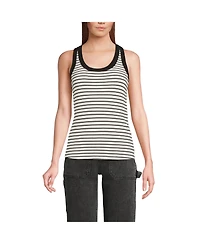 Lands' End Women's Drapey Rib Fitted Tank Top