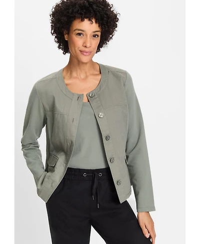 Olsen Women's Mixed Media Jersey Jacket