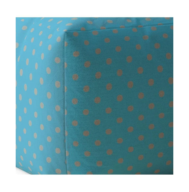Soft Cotton Polka Dots Pouf Ottoman for Footrest and Extra Seating