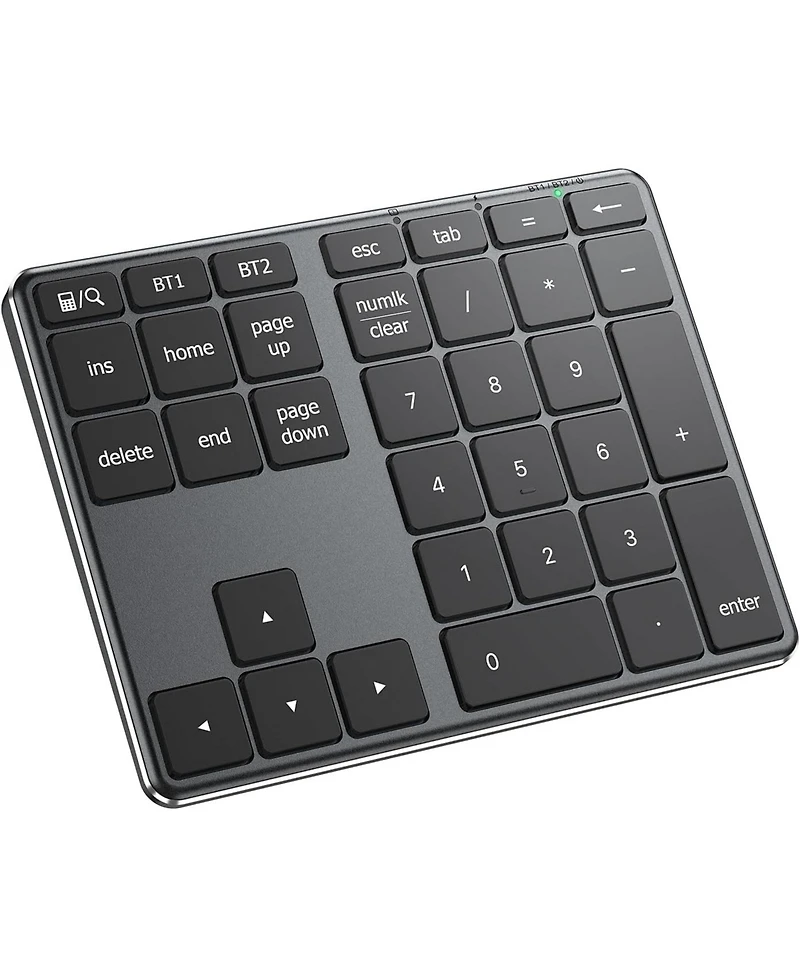 Number Pad, Aluminum Wireless Number Pad for Multi Devices, Usb-c Rechargeable, External 34-Keys