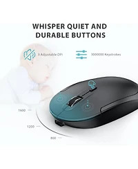 Wireless Keyboard and Mouse, GK08 White Keyboard Mouse Combo, Ergonomic, Quiet, Full Size Design with Number Pad