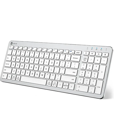 Rechargeable Bluetooth Keyboard, BKA26S Multi Device Keyboard Bluetooth 5.1 with Number Pad Ergonomic Design