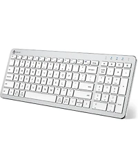 Rechargeable Bluetooth Keyboard, BKA26S Multi Device Keyboard Bluetooth 5.1 with Number Pad Ergonomic Design