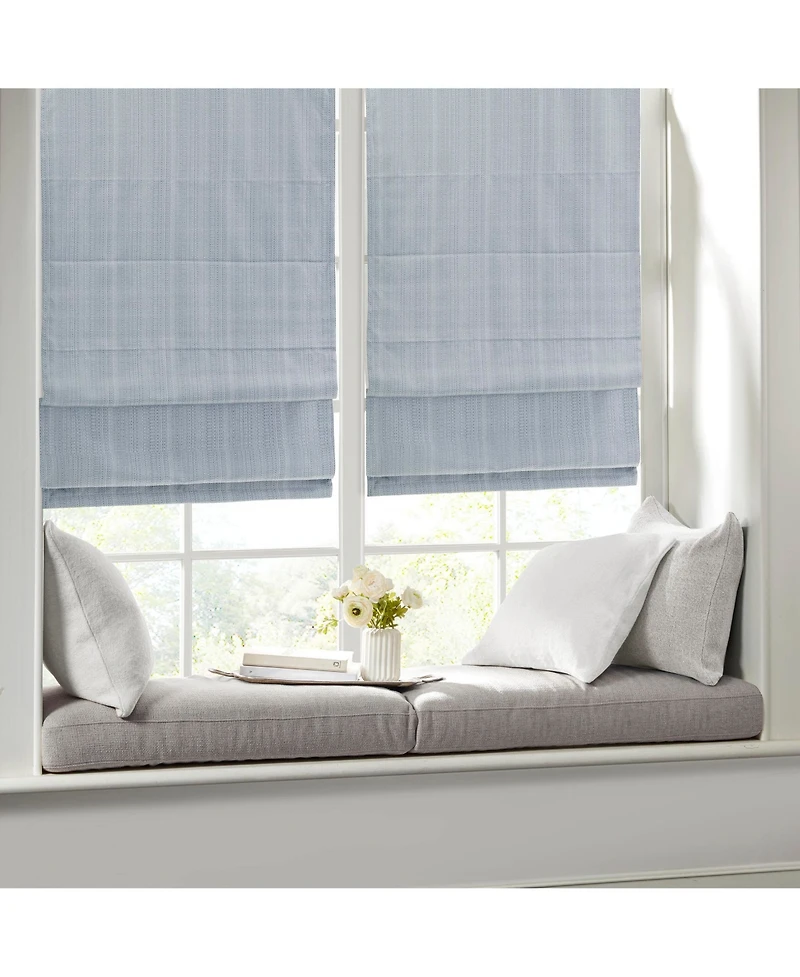Basketweave Room Darkening Cordless Roman Shade, Single Panel for Bedroom, Thermal Insulated Window Blind Treatment for Living Room
