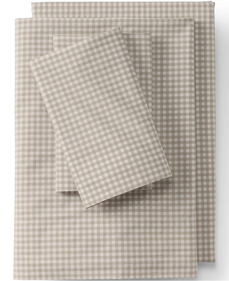 Lands' End 300 Thread Count Cotton Percale Yarn-Dyed Pillowcases