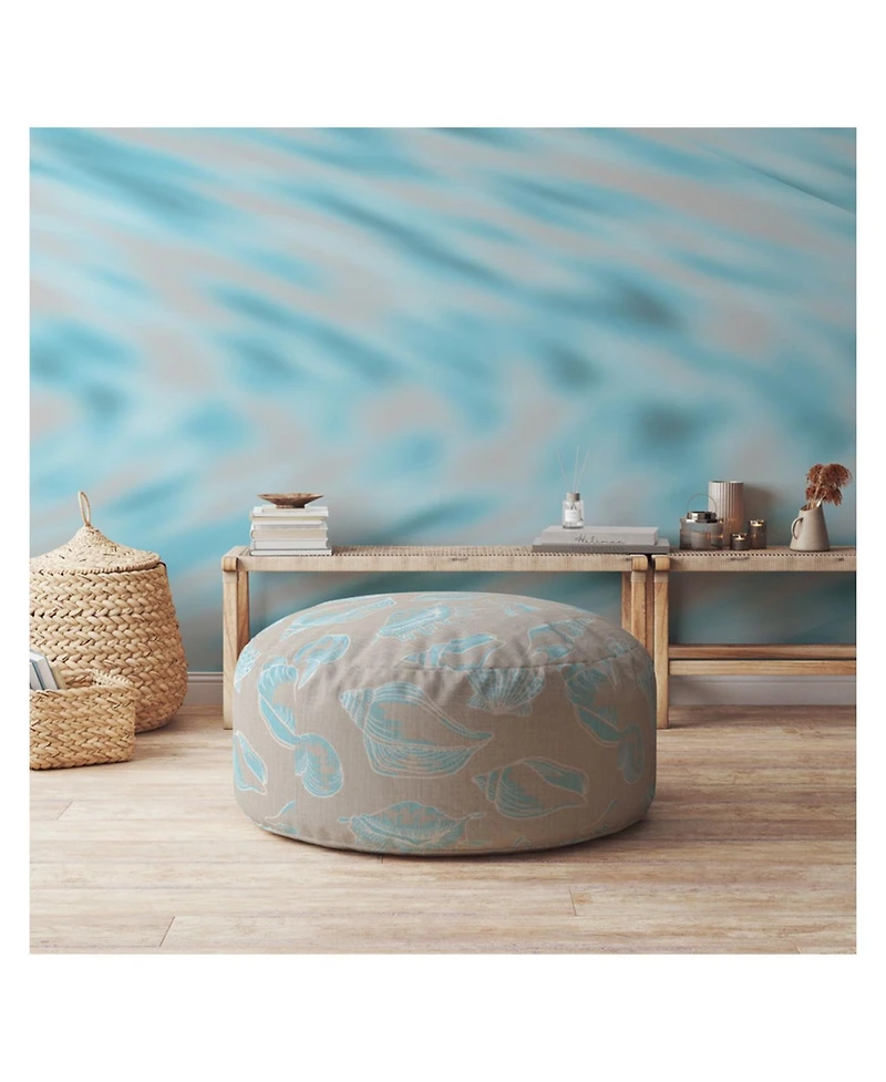 Canvas Round Animal Print Pouf Ottoman – Stylish and Versatile