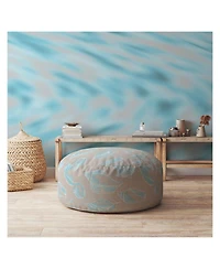 Canvas Round Animal Print Pouf Ottoman – Stylish and Versatile