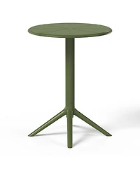 23.5" Outdoor Polypropylene Resin Round Patio Bistro Dining Table for 2