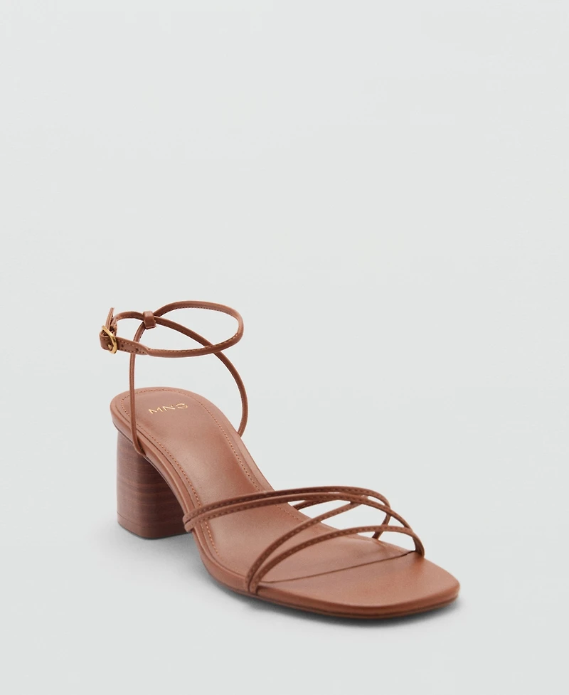 Mango Women's Crossed Strap Heeled Sandals