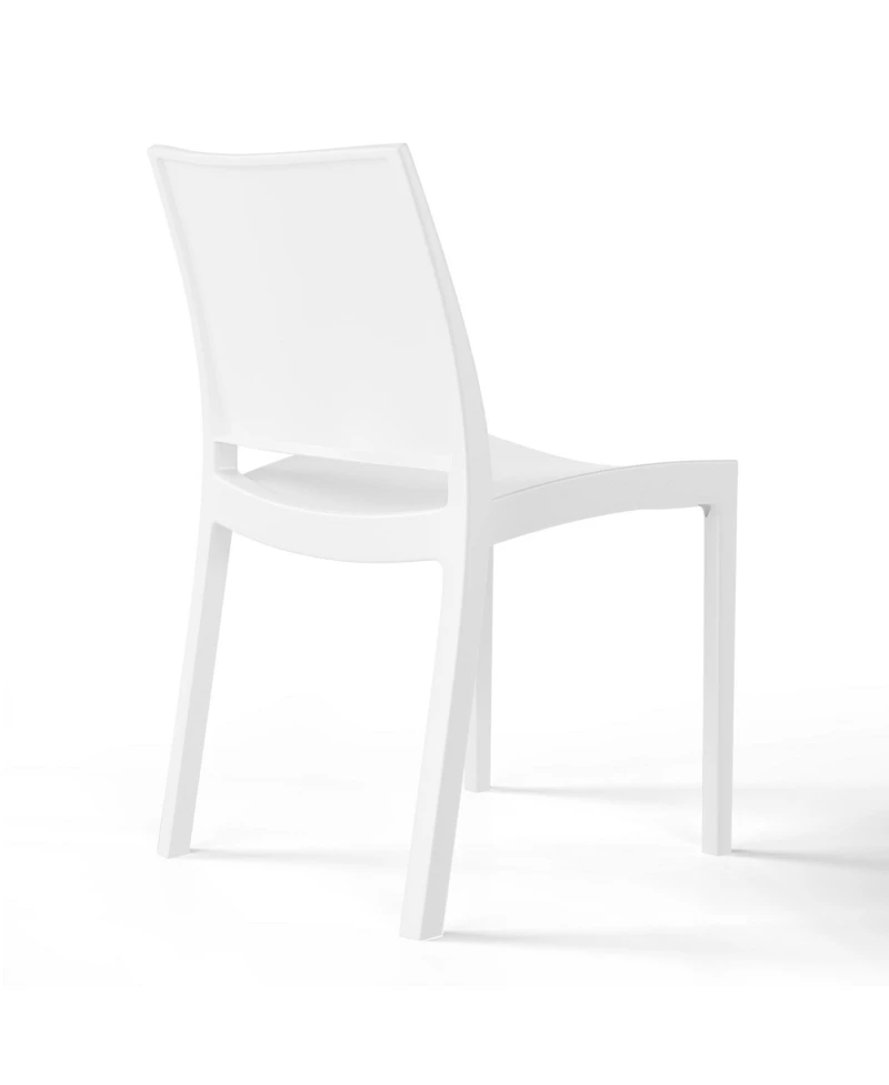 Modern Polypropylene Stackable Plastic Patio Dining Chair (Set of 2)